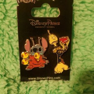 Disney Stitch & Agent Pleakley Trading Pin Set